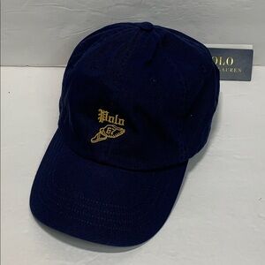 Polo Ralph Lauren Embroidered Chino Cap Blue & Gold NWT